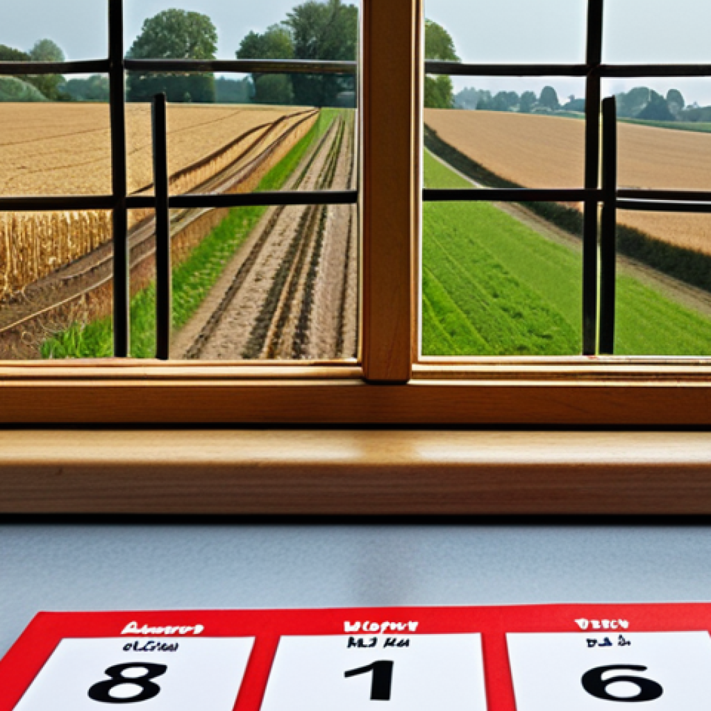 ** A calendar with a chain of checkmarks across the dates. Close-up shot, emphasizing the unbroken chain and the feeling of accomplishment. Dutch calendar layout, with typical Dutch scenery visible through a window in the background.

**