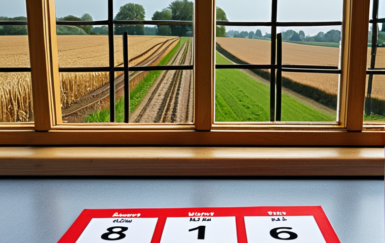 ** A calendar with a chain of checkmarks across the dates. Close-up shot, emphasizing the unbroken chain and the feeling of accomplishment. Dutch calendar layout, with typical Dutch scenery visible through a window in the background.

**